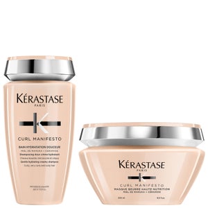 Kérastase Curl Manifesto Duo Set: Bain Hydratation Shampoo 250ml & Masque Beurre Haute Nutrition 200ml