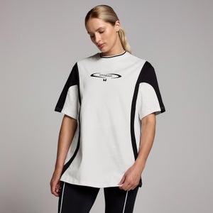 Damski kontrastujący T-shirt oversize z kolekcji Tempo Retro MP – biały