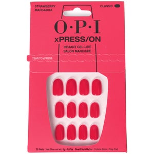 OPI xPRESS/ON - Strawberry Margarita Press On Nails Gel-Like Salon Manicure