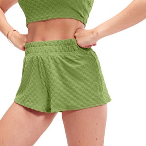 Pantalón corto verde en tejido de rizo FLU3NTE