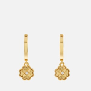 Kate Spade New York Gold-Tone Flower Huggie Earrings