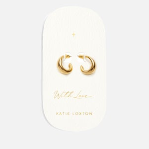 Katie Loxton With Love Signet 18-Karat Gold-Plated Hoop Earrings
