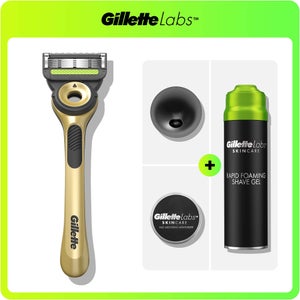 Gillette Labs Gold Edition Razor, Shaving Gel and Moisturiser