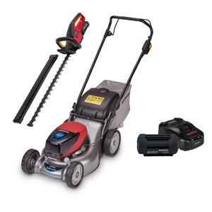 HRG 416 XB Cordless Lawnmower Inc. Cordless Hedgetrimmer + 4Ah Battery & Fast Charger