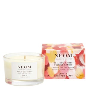 Neom Wellbeing London Scent To Make You Happy Feel Good Vibes Travel Candle 75g