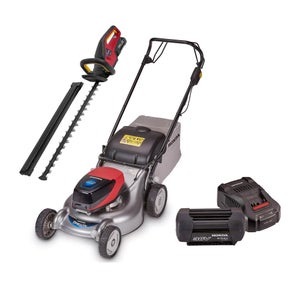 HRG 466 XB Cordless Lawnmower Inc. Cordless Hedgetrimmer + 6Ah Battery & Fast Charger