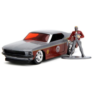 Jada Hollywood Rides 1:32 Scale Diecast 1969 Ford Mustang Fastback With Star Lord Figure