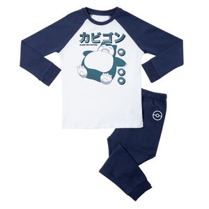 Pokémon Snorlax Sleep Motivated Kids' Pyjamas - Navy White