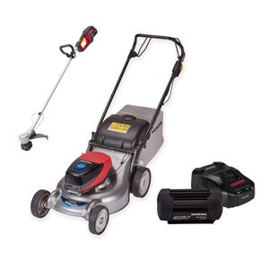 HRG 466 XB Cordless Lawnmower Inc. Cordless Lawn Trimmer + 6Ah Battery and Fast Charger
