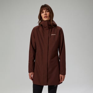 Women's Omeara Long Waterproof Jacket - Brown