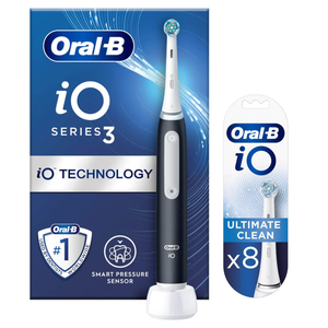 Oral-B iO3 Matte Black Electric Toothbrush + 8 Refills