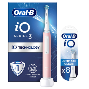 Oral-B iO3 Blush Pink Electric Toothbrush + 8 Refills