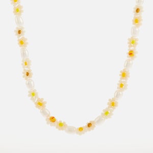 Anni Lu Daisy Flower Pearl and Bead Necklace