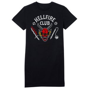 Stranger Things Hellfire Club Vintage Women's T-Shirt Dress - Black