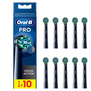 Oral-B Crossaction opzetborstels Black Met CleanMaximiser, 10 Stuks