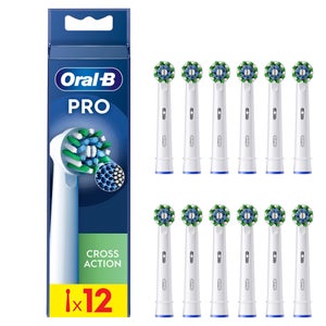 Oral-B CrossAction Opzetborstels Wit, 12 Stuks