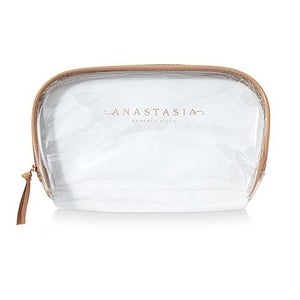 Anastasia Zipper Pouch - Clear PVC/Gold Trim