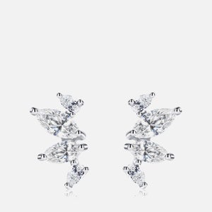 Carat London Kira White Gold Plated Sterling Silver Stud Earrings