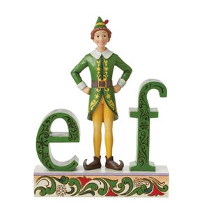 Enesco Elf by Jim Shore The Name is Buddy, the Elf (Buddy Standing in Elf Word Figurine) (22cm)