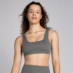 Brassière de sport gaufrée sans coutures MP Lifestyle pour femmes – Gris acier