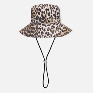 Ganni Leopard-Print Shell Fisherman Bucket Hat
