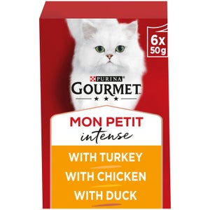 GOURMET Mon Petit Intense Meaty Variety with Duck, Chicken & Turkey Adult Wet Cat Food 6x50g