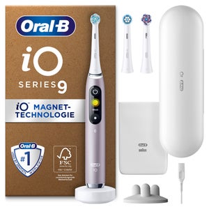 [Zahnarztpraxis-Angebot] Oral-B iO Series 9 Plus Edition Elektrische Zahnbürste, Lade-Reiseetui, recycelbare Verpackung
