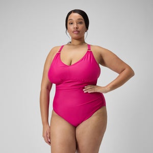 Maillot de bain 1 pièce Shaping avec encolure en V pour Femmes (+) Magenta brume