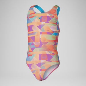 Maillot de bain Fille Digital Allover Leaderback pour Filles Rose/Bleu