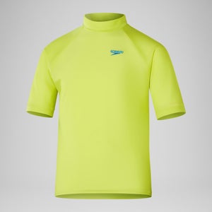 Haut rashguard garçon à manches courtes imprimé pour Garçons Jaune citron