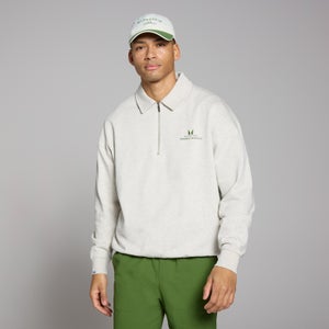 MP Men's Retro Graphic Collared 1/4 Zip - Grey Marl