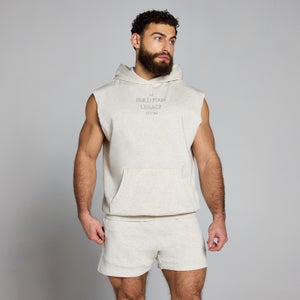 MP Men's Origin Washed Graphic Sleeveless Hoodie - Grey Marl