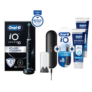 Oral-B iO 10 Elektrische Tandenborstel Zwart + 8 Opzetborstels + 2 Pro-Expert Tandpasta's