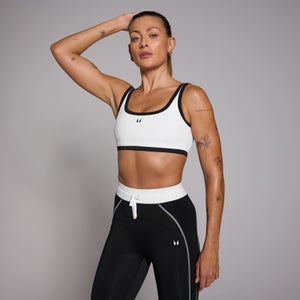 Brassière de sport contrastée MP Tempo pour femmes – Blanc