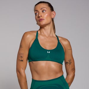 Brassière de sport hybride sans coutures MP Tempo pour femmes – Bleu sarcelle foncé