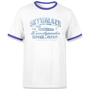 Star Wars Skywalker Landspeeder Repair Unisex Ringer T-Shirt - White/Navy