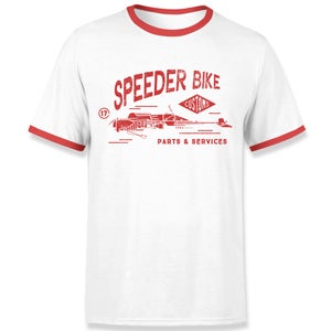 Star Wars Speeder Bike Customs Unisex Ringer T-Shirt - White/Red