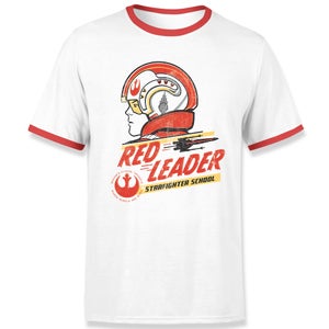 Star Wars Starfighter School Unisex Ringer T-Shirt - White/Red