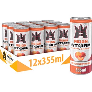 Reign Storm Peach Nectarine Clean Energy Drink 12 x 355ml