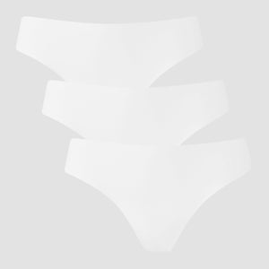 MP Women's Mid Rise No VPL Thong (3 Pack) - White