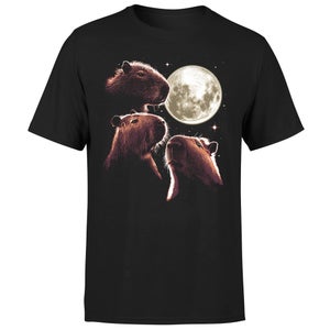 Threadless x IWOOT Three Capybara Moon Unisex T-Shirt - Black