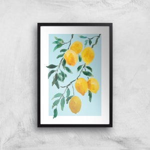 Threadless x IWOOT Yellow Lemon Watercolor Giclee Art Print