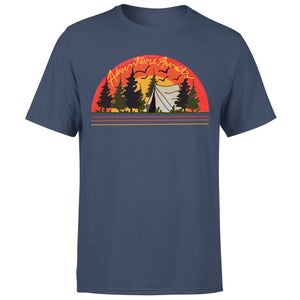 Threadless x IWOOT Retro Sunrise Camping Unisex T-Shirt - Navy
