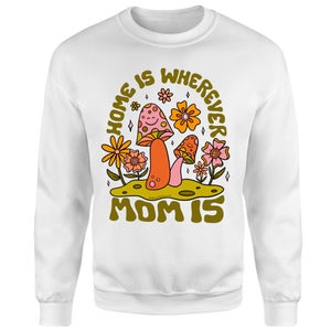 Threadless x IWOOT Home Is Wherever Mom Is Sweatshirt - White