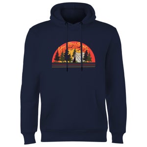 Threadless x IWOOT Retro Sunrise Camping Hoodie - Navy