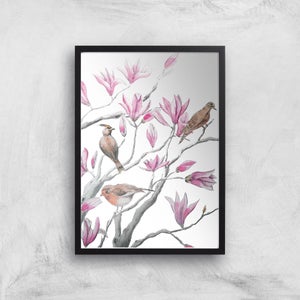 Threadless x IWOOT Magnolia Flowers And Birds Giclee Art Print