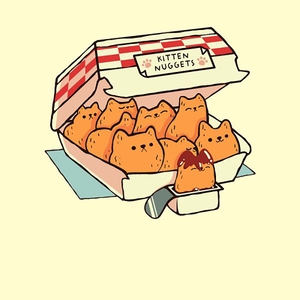 Threadless x IWOOT Kitten Nuggets Fast Food Cat By Tobe Fonseca Women's T-Shirt - Cream