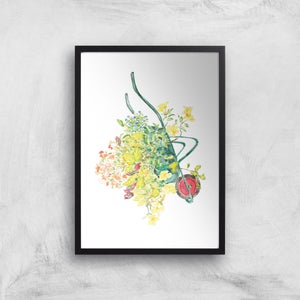 Threadless x IWOOT Flowers In A Cart Watercolor Giclee Art Print