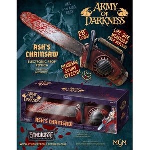 EVIL DEAD - ARMY OF DARKNESS ASH CHAINSAW 1:1 SCALE PROP REPLICA WITH SOUND - 28" LONG