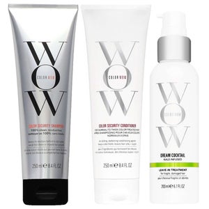 Color Wow Trio: Color Security Shampoo 250ml, Conditioner for Normal to Thick Hair 250ml & Dream Cocktail 200ml
